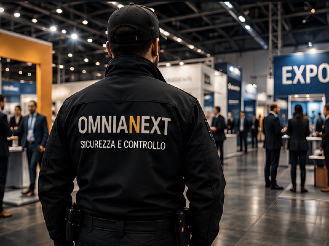 Operatore OMNIANEXT in servizio di vigilanza durante una fiera